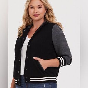 Torrid Black and Gray Hooded Jacket